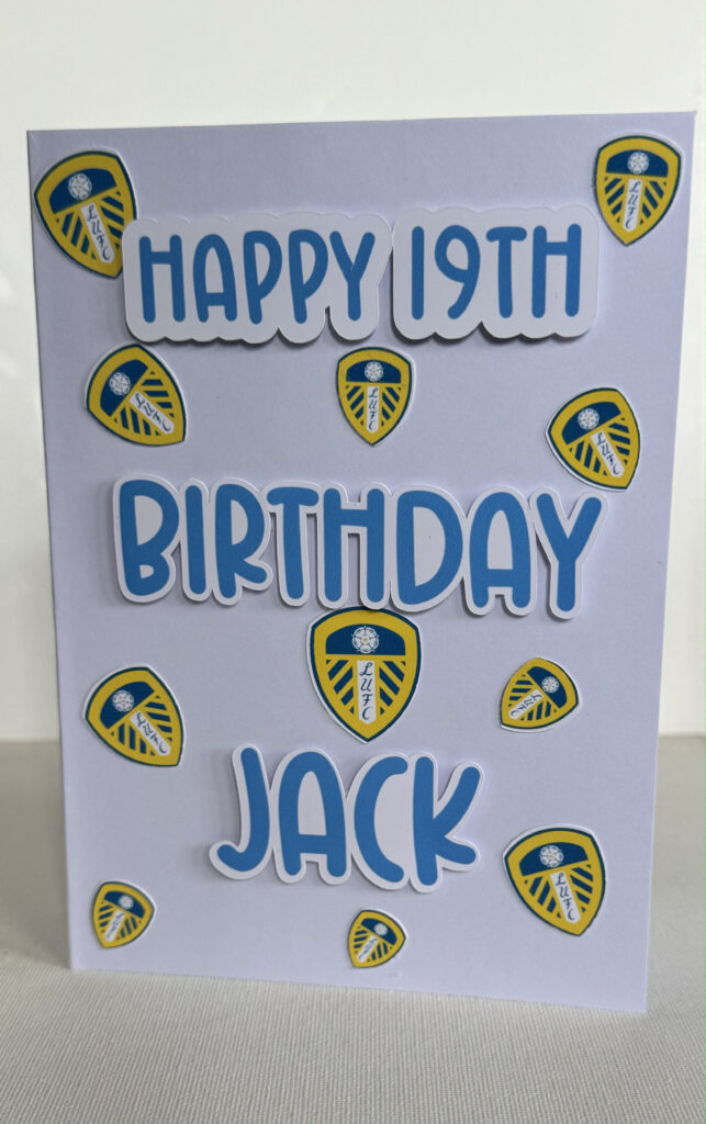 Why Choose Our Custom Leeds United Birthday Card Services? Club-Themed Design: Customize the card with official Leeds United colors, logos, and Jack’s favorite player, creating a one-of-a-kind design that any supporter would love. Personalized Touch: Include Jack’s name, age, and a special birthday message to make the card uniquely his, combining his love for Leeds United with his special day. High-Quality Printing: We use premium cardstock and high-definition printing to ensure vibrant colors and a professional finish that reflects the pride and passion of Leeds United. Fan-Focused: Ideal for Leeds United fans of all ages, whether it’s for a young supporter or a lifelong follower of the club. Easy Customization: Our intuitive online design tool makes it simple to create and order the perfect Leeds United birthday card for Jack, with quick turnaround times to ensure it arrives in time.